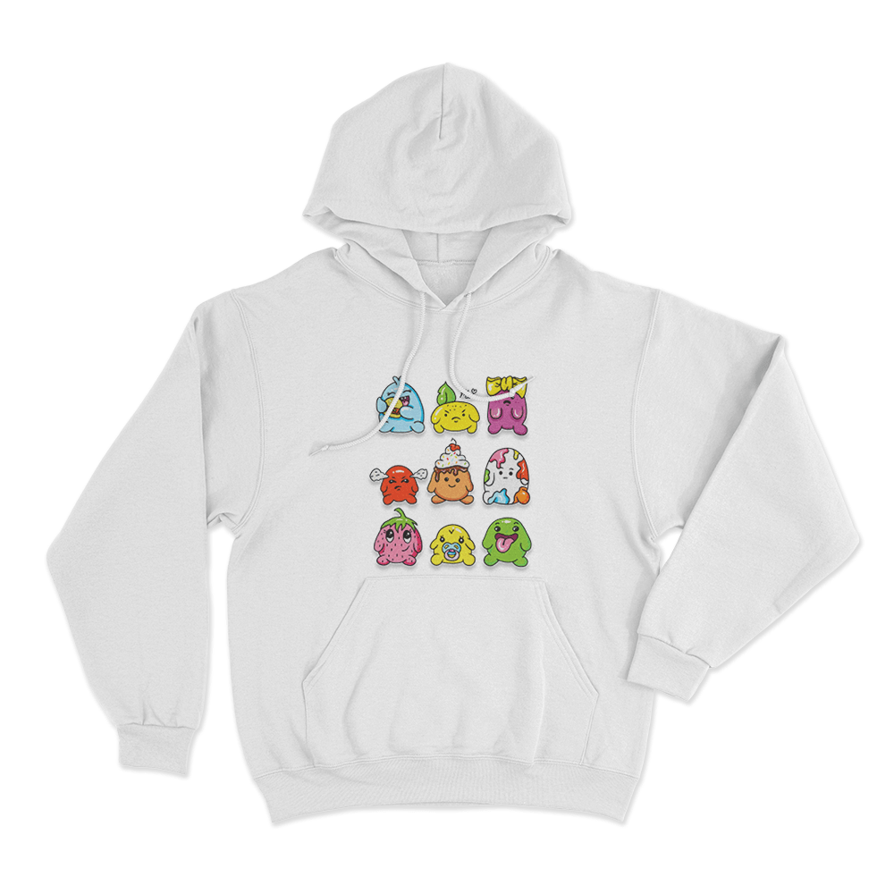 Blobs Unisex Hoodie White Blobs Unisex Hoodie White