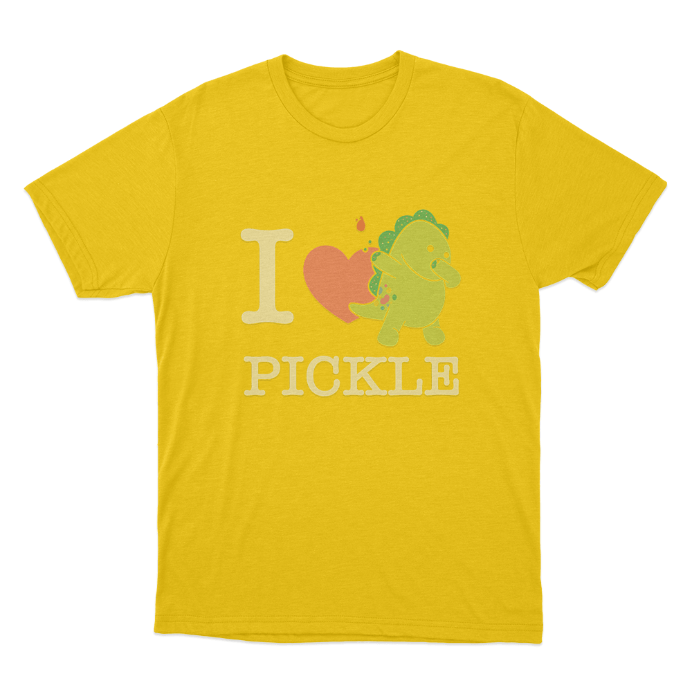 I Love Pickle Unisex T Shirt Yellow I Love Pickle Unisex T Shirt Yellow